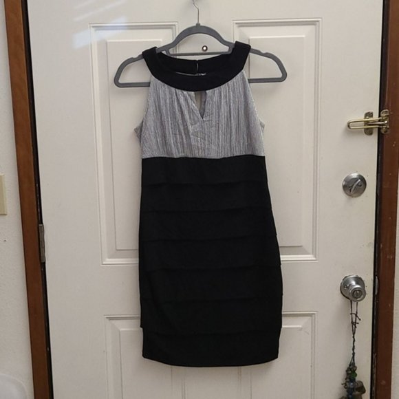 Enfocus Black and Silver Sleeveless Dress - Picture 3 of 8